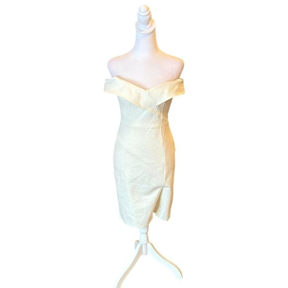 Lulus Classic Glam White Off The Shoulder Bodycon Dress Womens Small White New - Picture 3 of 12